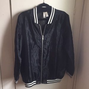 Black Transparent Bomber Jacket.